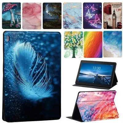 Printed PU Leather Tablet Stand Folio Cover Case For Lenovo Tab E10/M7/M8/M9/M10 • £6.93