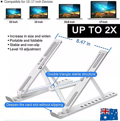 $10.50 • Buy Foldable Laptop Stand Desk Table Lap Tray Computer Portable Adjustable Elevator