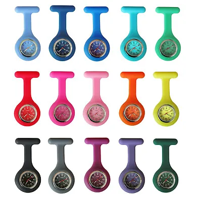 Nurse Watch FOB Silicone Case Pocket Brooch Pin Watch For Pouch Bag Colour Face • $7.99