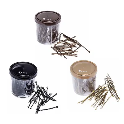 200pk Hair Grips & Pots Waved 5cm Bobby Pins 2  Styling Clips Slides Kirby Salon • £9.85