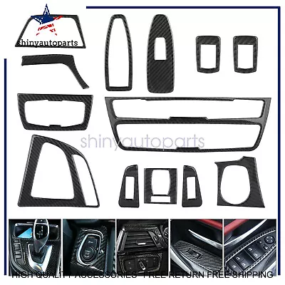 13PCS Real Carbon Fiber Interior Trim Decor Cover For BMW 3 4 Series F30 F32 F36 • $20.49