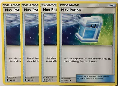 Pokemon 4x Max Potion 128/145 Guardians Rising Uncommon Near Mint-playset • $1.09