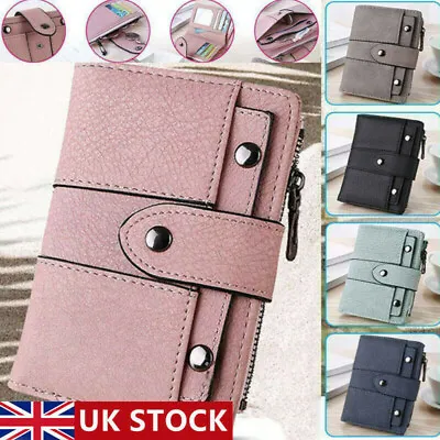 Women Short Small Money Purse Wallet Ladies Leather Folding Coin Card Holder UK • £7.80