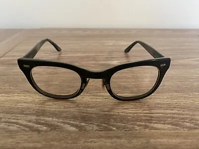 Vintage BAUSCH & LOMB 4 1/2 X 5 3/4 Military Issue Black Frame Eyeglasses • $99.99