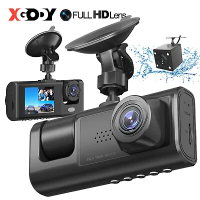 $36.99 • Buy XGODY 3 Channel Dash Cam 1080P Car Video Recorder G-sensor Night Vision For Uber