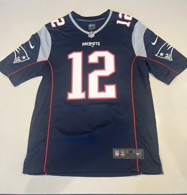 New England Patriots Nfl Nike Jersey Tom Brady #12 On Field Blue Size Medium • $49.99