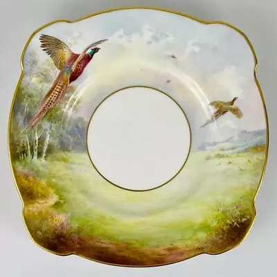 Minton Gold Gilt Porcelain Plate Hand Painted Pheasant Artist Signed A Holland • $92.49