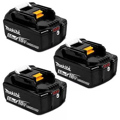 3 X Genuine Makita BL1850 18V 5.0Ah Li-Ion LXT Battery 5AH Star Battery BL1850B • £204.81