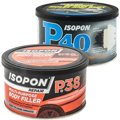 U-Pol David's Isopon P38  Car Body Compound Filler & P40 Glass Fibre Repair Kit • £15.99