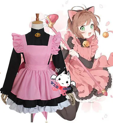 CARD CAPTOR SAKURA Black Cat Maid Servant Dress Outfit Cosplay Costume • $51.88