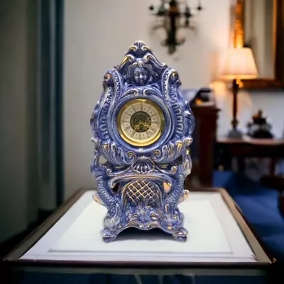 Vintage Italian Ceramic Mantle Clock With Mercedes German Clock Movement • $61.79