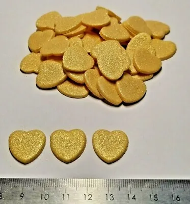 £3.99 • Buy 24 Larger Gold Sparkle Edible Valentines Hearts, Cake Cupcakes Sprinkles Glitter