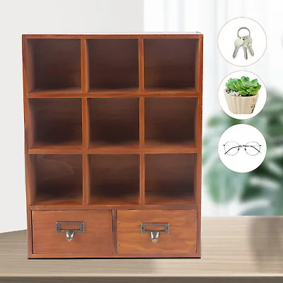 2 Drawers Wooden Storage Display Cabinet Bookshelf Bookcase Organizer Case  • $36