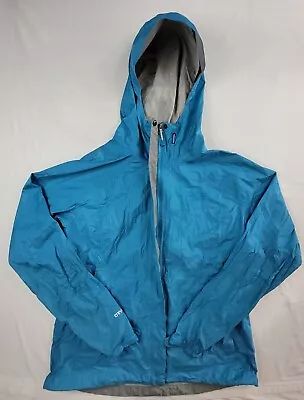 Mountain Hardwear Jacket Women's Size Large Blue Dry Q Hooded Rain Zip L  • $39.99