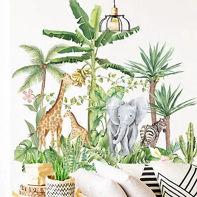 £6.53 • Buy Safari Animal Wall Decal Watercolour Jungle Stickers Vinyl For Children Room New