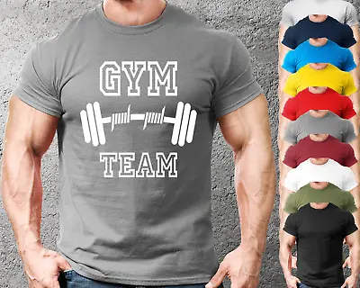 Gym Team Gym T-Shirt Mens Gym Clothing | Workout Training Vest Bodybuilding Top • £8.99