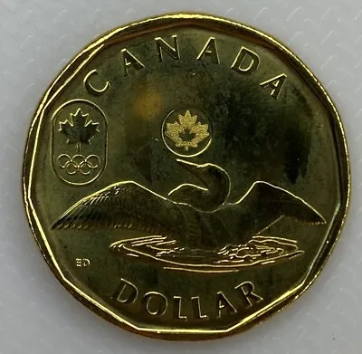 Canada 2014 Lucky Loonie Sochi Olympics Brilliant Uncirculated Coin • $2.09