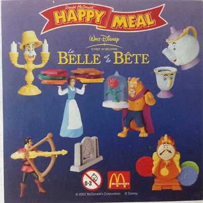 2002 Disney's Beauty And The Beast Mcdonalds Happy Meal Toys - U - Pick • $5.99