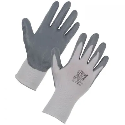 Nitrile Palm Grip Gloves Work Buildersmechanicsengineeringgardeningjoiners • £1.95