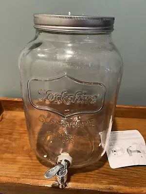 8L / 2.1 Gallon Glass Yorkshire Mason Jar/Jug Beverage Dispenser • $39.99