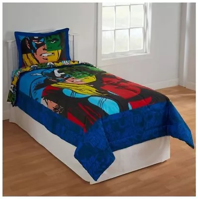 MARVEL HEROS COMICS AVENGERS Cut Up Twin Comforter & Sheet Set • $49.99