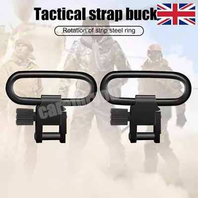 Quick Detachable Gun Rifle Sling Mount Ring 2pcs QD Swivel Strap Buckles Kits * • £3.95