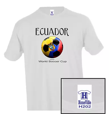 Soccer Ball Ecuador World Cup Sports HoneVille Unisex T-shirt Youth Adult • $15.96