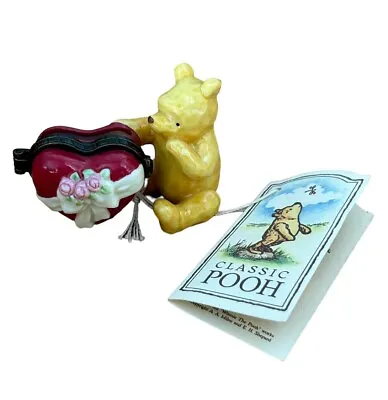 Classic Pooh Porcelain Heart Frame Hinged Trinket Box Midwest Of Cannon Falls • $29.99