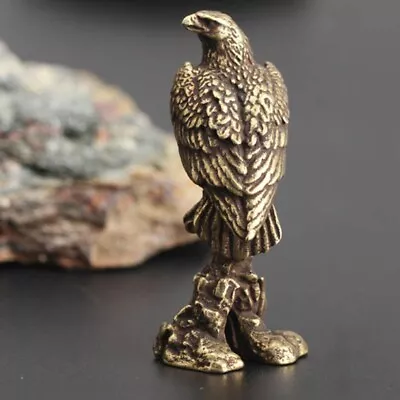 Figurine Eagle Ornament Sculpture Miniature Copper Home Table Animal Decoration • £5.90