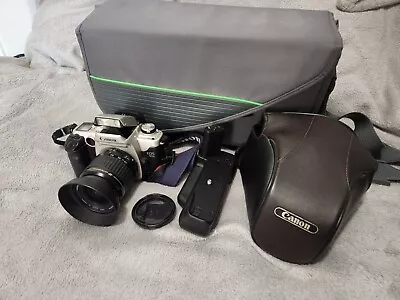 Canon EOS 50E 35mm Film SLR Camera Kit! 28-80mm Lens & Battery Grip W/ Strap • £100