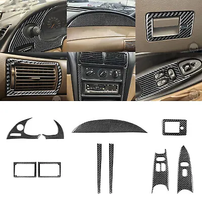 10Pcs Real Carbon Fiber Set Full Interior Dash Trim Cover For Ford Mustang 96-03 • $79.19