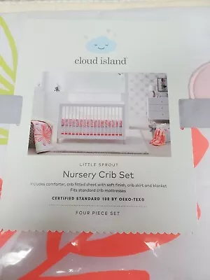 Cloud Island Crib Bedding Set Little Sprout 4pc Coral - Machine Washable • $45