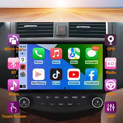 For Honda Accord 2003-2007 Apple Carplay Android 13.0 Car GPS Stereo RDS Radio • $138.99