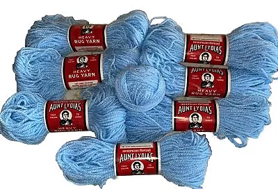 American Thread Aunt Lydia's Heavy Rug Yarn  70 Yds 705 Lt Blue 7 Skeins  B38 • $24.99