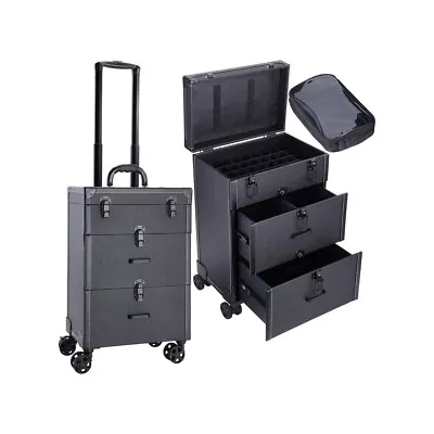 Rolling Nail Case - Mobile Travel Cases Leather Manicure Storage Organizer • $98.82