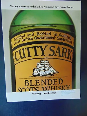 1973 CUTTY SARK WHISKY Don't Give Up The Ship! Vintage Art Print Ad • $6