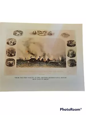 Vintage Poster Print The Monitor Vs The Merrimack Ironclads The Civil War 16x20  • $24.99