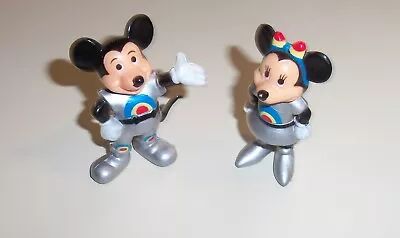 Vintage 1980s Disney Epcot Space CAPTAIN Mickey & Minnie Mouse Set PVC Figures • $14.95