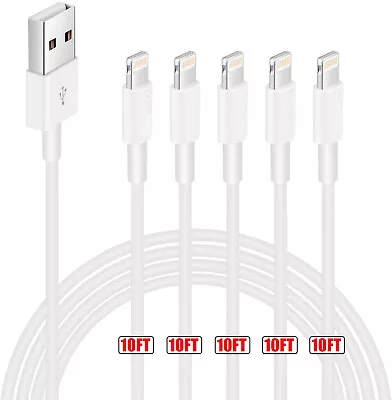 $14.99 • Buy 5 Pack 10ft Charger Cable Compatible With IPhone, Long Cable 10 Foot, High Fast 