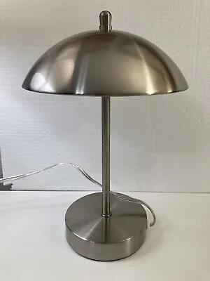 Silver Atomic Flying Saucer UFO Mushroom Dome Modern Touch Lamp 12” Excellent • $29.99