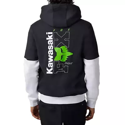 Fox Racing Men's X Kawasaki Zip Black/White Long Sleeve Hoodie Clothing Appar • £64.24