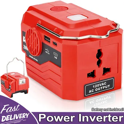 Power Inverter For Milwaukee 18V Battery To AC 110V/220V Output Inverter LED • $44.15