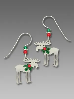 CHRISTMAS MOOSE Hypo-Allergenic Earrings Sterling Silver Plated By Sienna Sky • $17.99