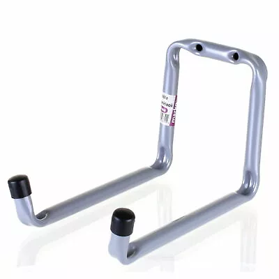 DOUBLE STORAGE HOOK BIKE LADDER GARAGE SHED WALL MOUNTED BRACKET 180mm • £6.99