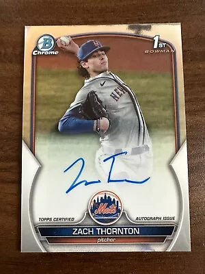 2023 Bowman Chrome Draft Zach Thornton 1st Prospect Auto Autograph #CDA-ZT Mets • $0.99