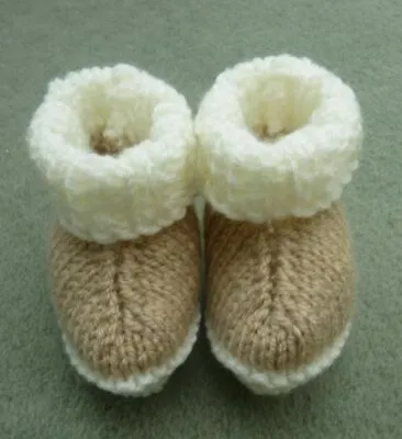 £5 • Buy New Knitted Hand Made Baby Ugg Booties Bootees In 3 Size Options With Gift Box