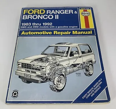 Haynes 36070 1026 Repair Manual For Ford Ranger & Bronco II 2WD 4WD 1983 - 1992 • $14.95