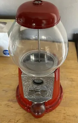 $20 • Buy Vintage Glass Globe Gumball Red 25 Cent Candy Vending Quarter Gum Machine