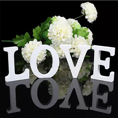 26 Letters Numbers Name Wooden Ornament Christmas Home Wedding White Wood Decor. • $2.63