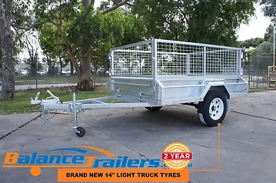 7x5 Galvanised Fully Welded Box Trailer With 600mm Cage & BRAKE ATM 1400KG • $2750